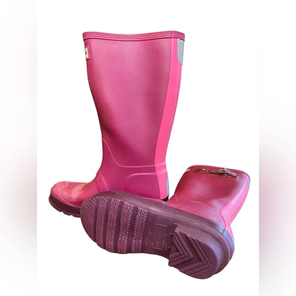 Hunter Kids Original Rain Boot Size 2 Pink Magenta Waterproof Wellies Outdoor